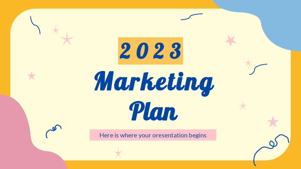 2023 orange marketing plan Template For Google Slides And Powerpoint -page 0