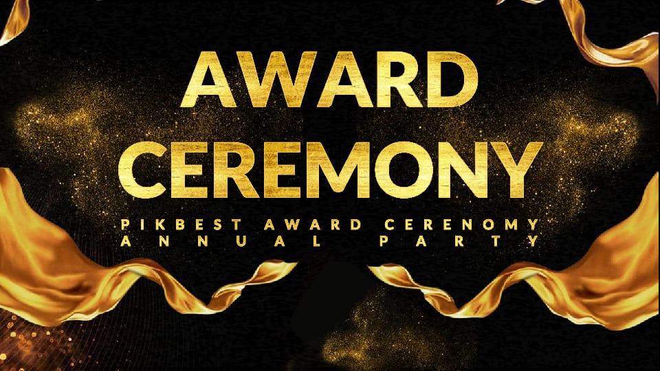 annual meeting for black gold simple awards ceremony Template For Google Slides And Powerpoint -page 0