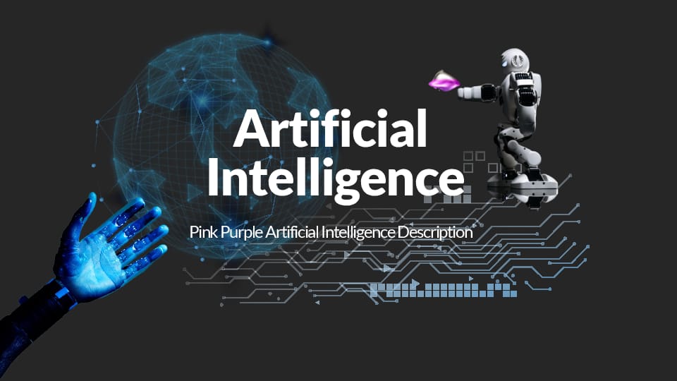 artificial intelligence description powerpoint presentation purple Template For Google Slides And Powerpoint -page 0