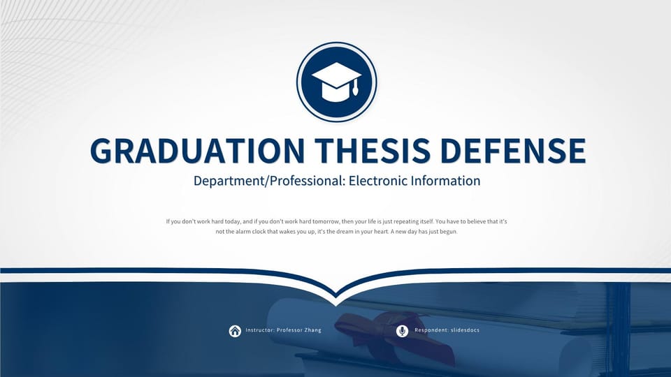 atmospheric graduation defense opening report graduation thesis defense Template For Google Slides And Powerpoint -page 0