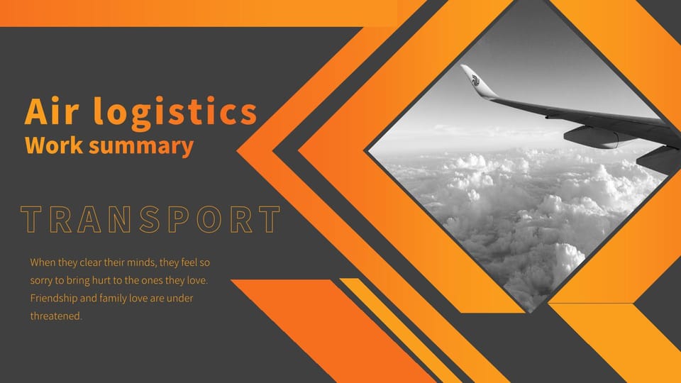 Aviation logistics transportation summary Template For Google Slides And Powerpoint -page 0