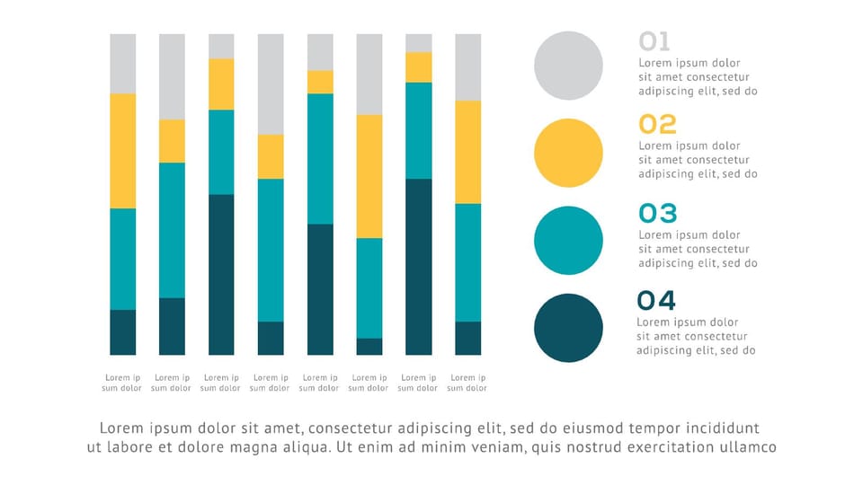 bar chart showing the number and type of elements in presentation powerpoint background -page 0