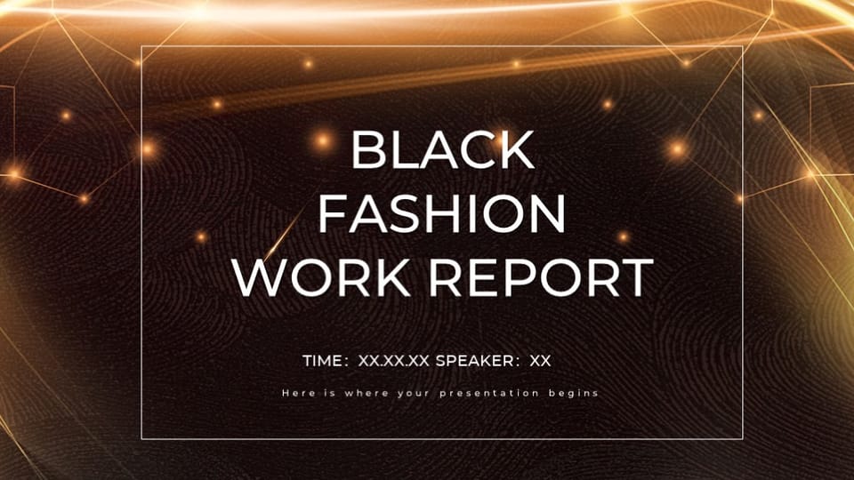 Black and Gold Business Speech Template For Google Slides And Powerpoint -page 0