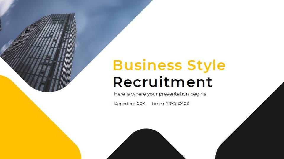 black and white business style recruitment Template For Google Slides And Powerpoint -page 0