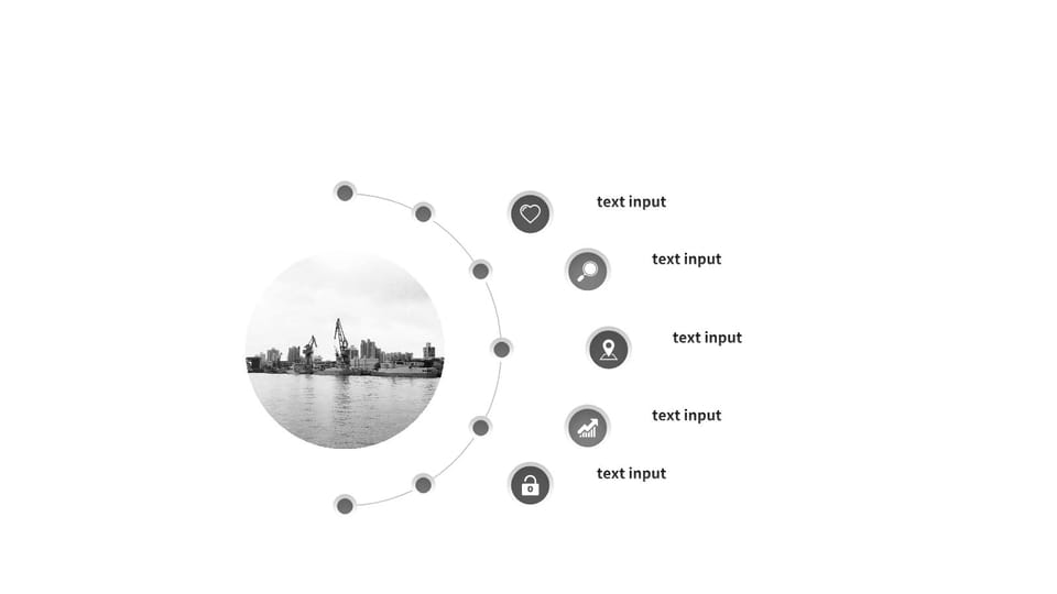 black and white photo of city skyline powerpoint background -page 0