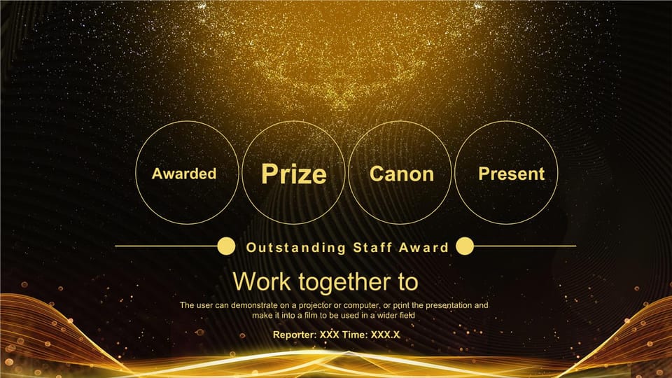 black gold award ceremony event planning Template For Google Slides And Powerpoint -page 0