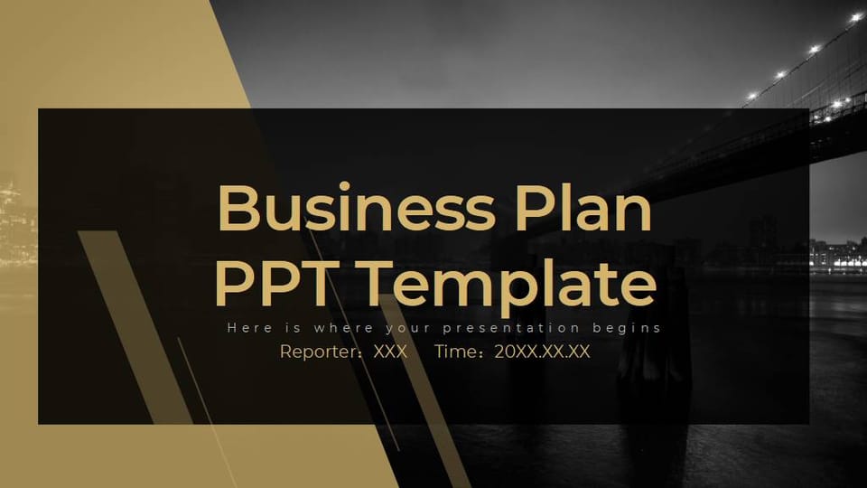 black gold business plan Template For Google Slides And Powerpoint -page 0