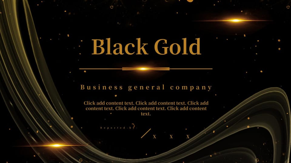 black gold company annual meeting and award ceremony Template For Google Slides And Powerpoint -page 0