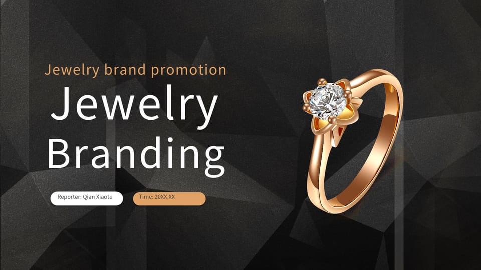 black gold light luxury style jewelry brand promotion Template For Google Slides And Powerpoint -page 0