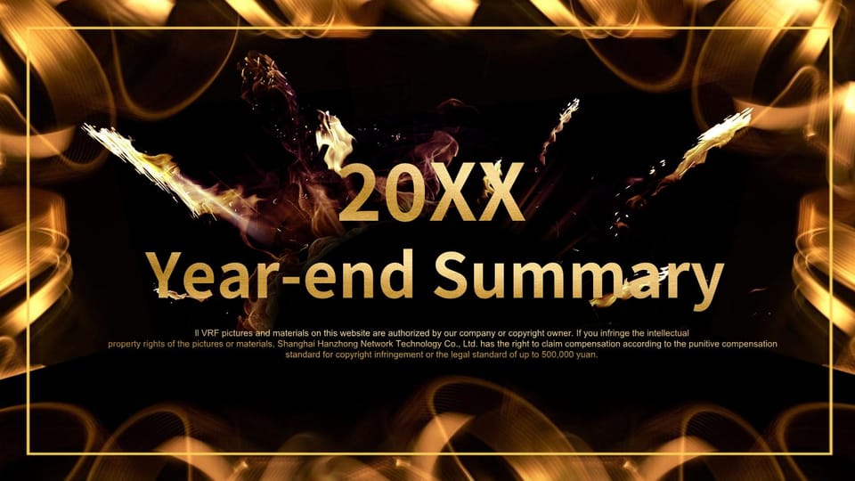 Black gold year-end summary awards ceremony Template For Google Slides And Powerpoint -page 0