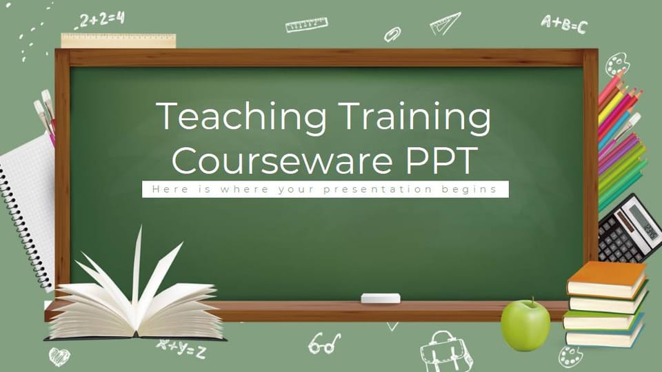 blackboard cartoon style teaching and training courseware general Template For Google Slides And Powerpoint -page 0