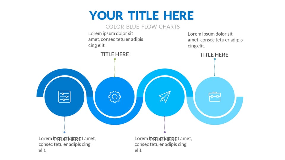 blue and white flowchart with icons on it powerpoint background -page 0
