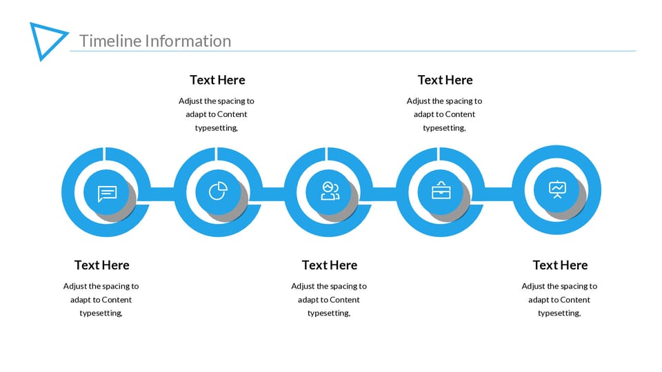 blue and white info board with five steps powerpoint background -page 0