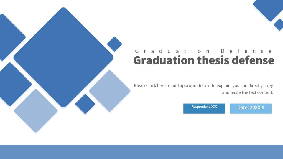 blue and white simple graduation defense Template For Google Slides And Powerpoint -page 0