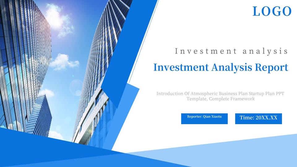 blue and white simple venture capital analysis report Template For Google Slides And Powerpoint -page 0