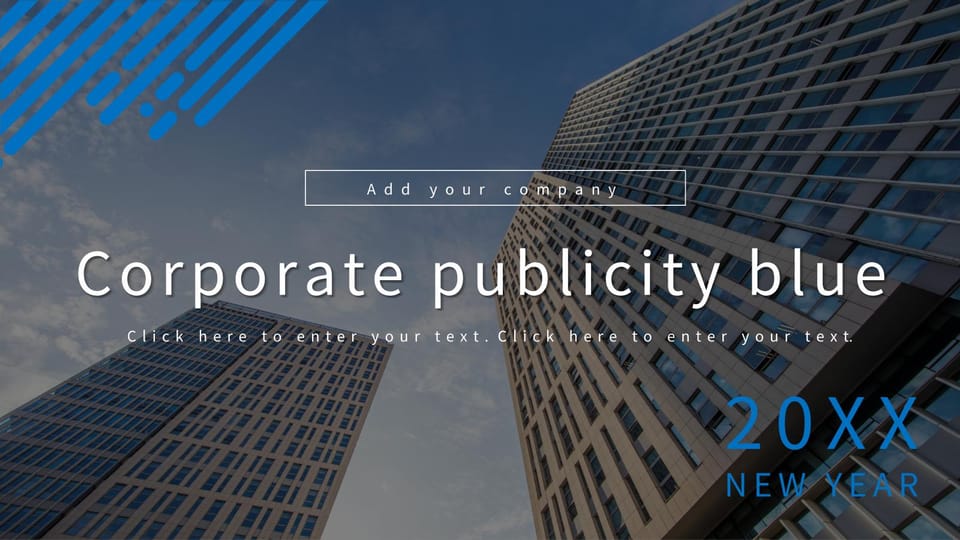 blue business enterprise publicity modern urban simplicity Template For Google Slides And Powerpoint -page 0