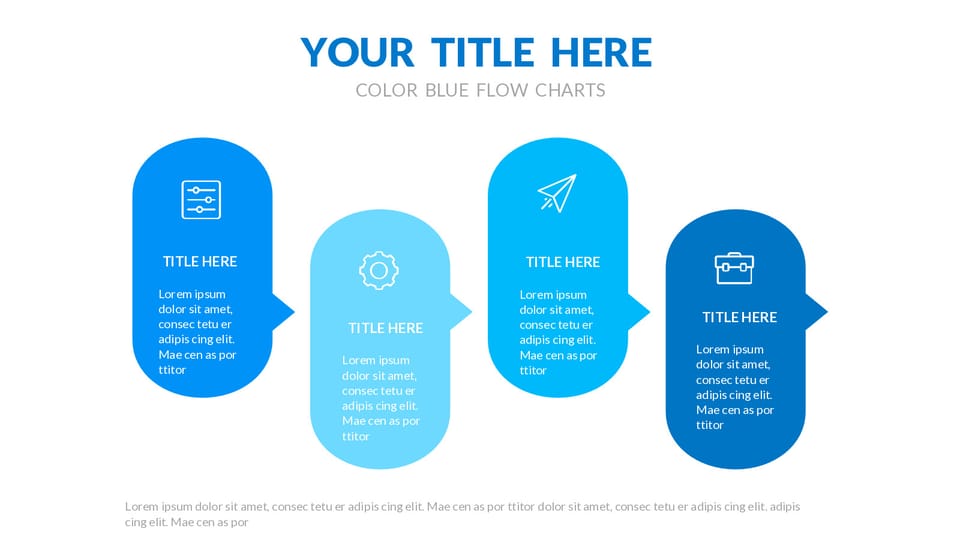 blue flowchart is shown with four options powerpoint background -page 0