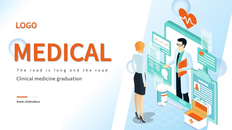 blue gradient clinical medicine graduation thesis defense Template For Google Slides And Powerpoint -page 0