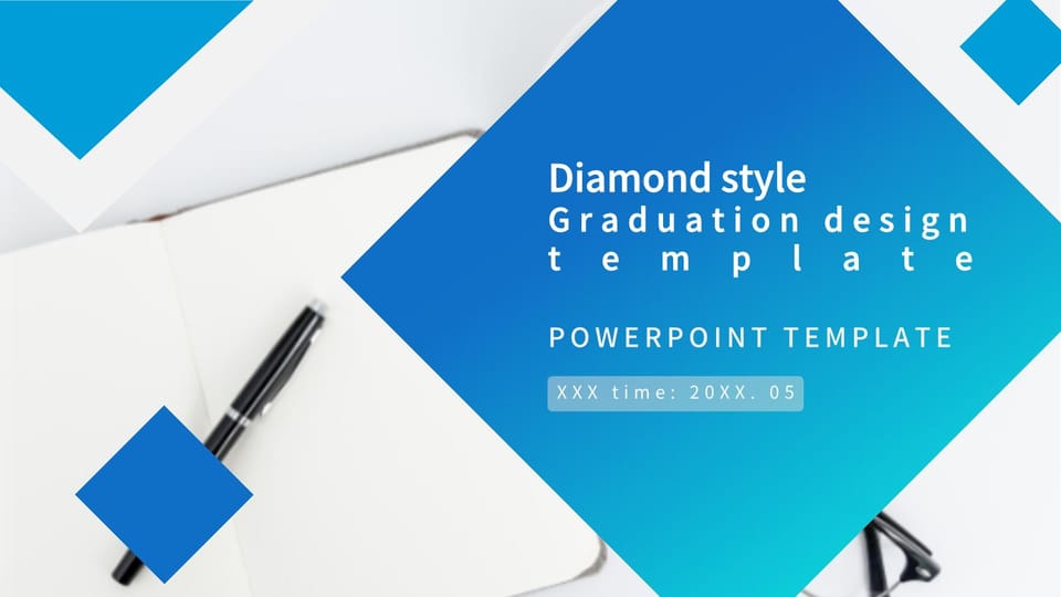 blue gradient rhombus style graduation design Template For Google Slides And Powerpoint -page 0