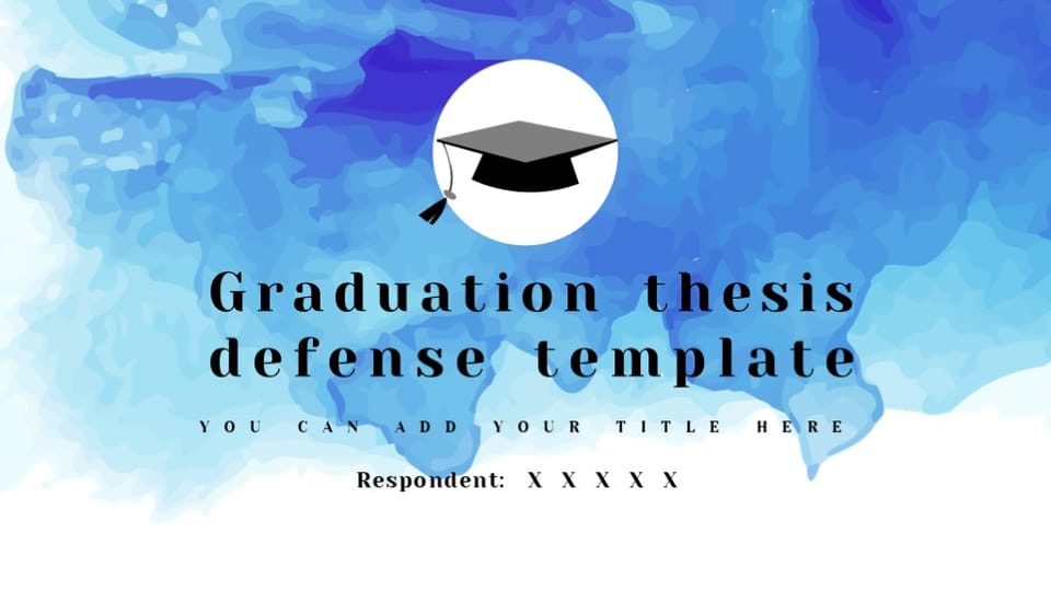 Blue graduation thesis defense Template For Google Slides And Powerpoint -page 0