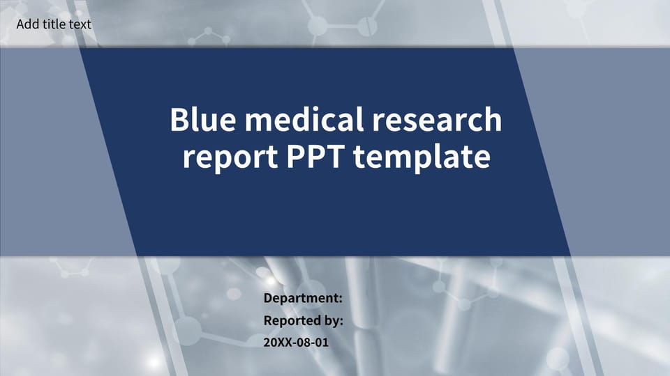 blue medical scientific research report Template For Google Slides And Powerpoint -page 0