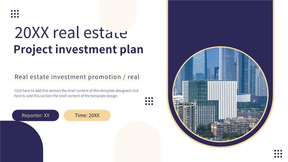 blue minimalist project investment plan Template For Google Slides And Powerpoint -page 0