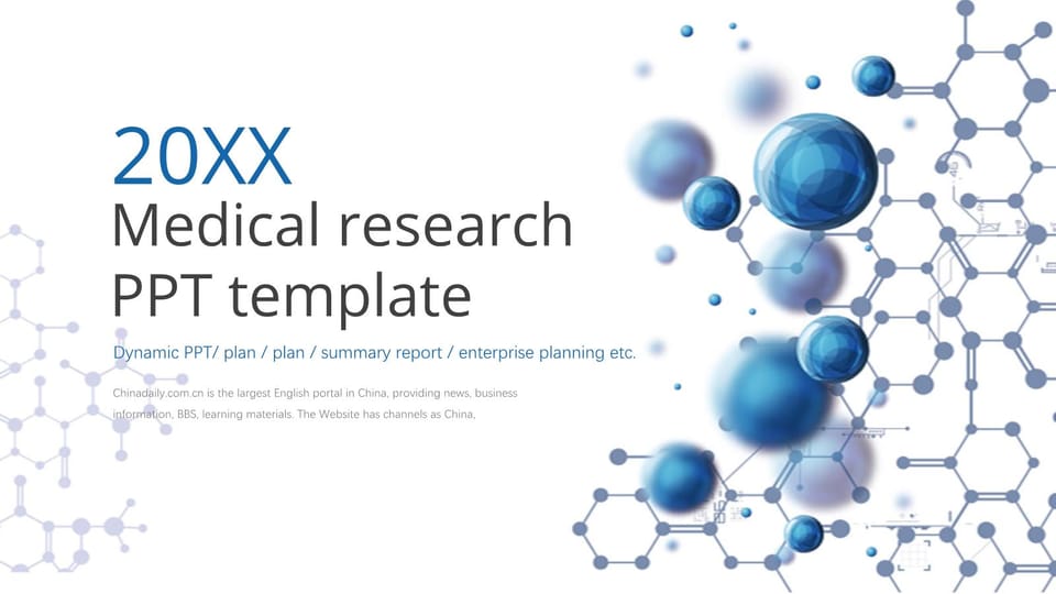 Blue molecular structure medical research report Template For Google Slides And Powerpoint -page 0