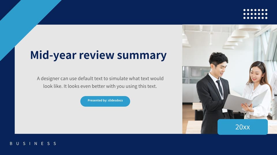 Blue simple wind mid-year review summary Template For Google Slides And Powerpoint -page 0