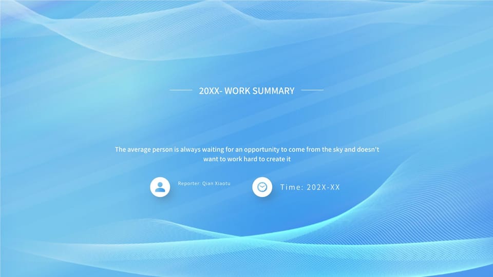 blue work summary work report Template For Google Slides And Powerpoint -page 0
