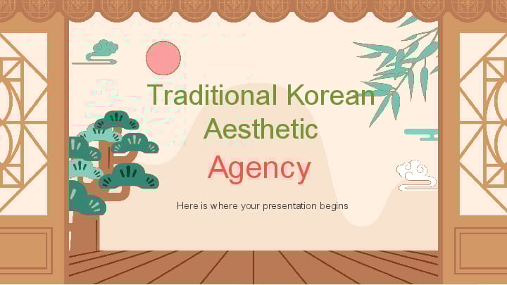 Brown - The Agency for Korean Traditional Aesthetics Template For Google Slides And Powerpoint -page 0