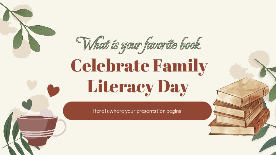 Brown Family Literacy Day Celebration Template For Google Slides And Powerpoint -page 0