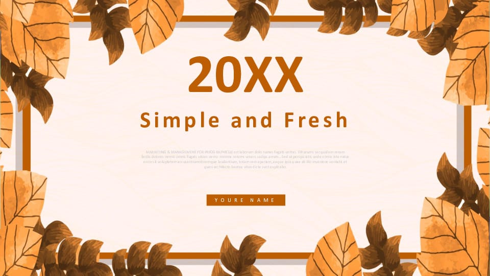 Brown Leaf Cream A Simple and Refreshing PowerPoint Presentation Template For Google Slides And Powerpoint -page 0