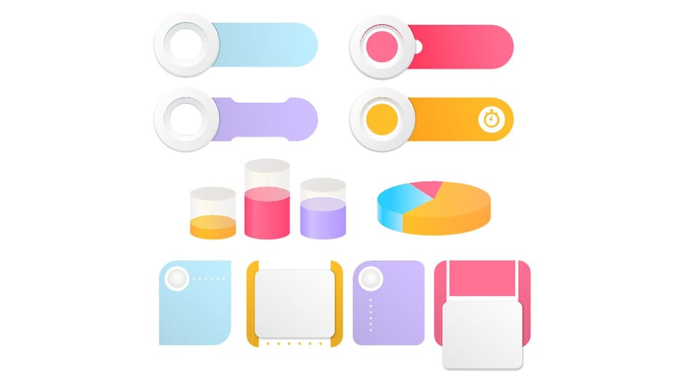 bunch of different colored items powerpoint background -page 0