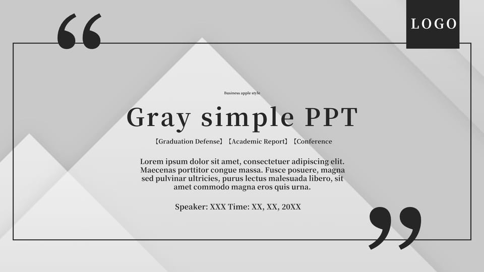 business apple style gray and white simple general Template For Google Slides And Powerpoint -page 0