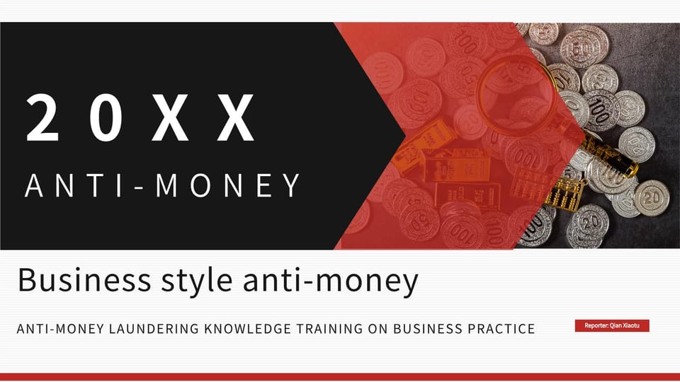 business financial management anti-money laundering knowledge training courseware Template For Google Slides And Powerpoint -page 0