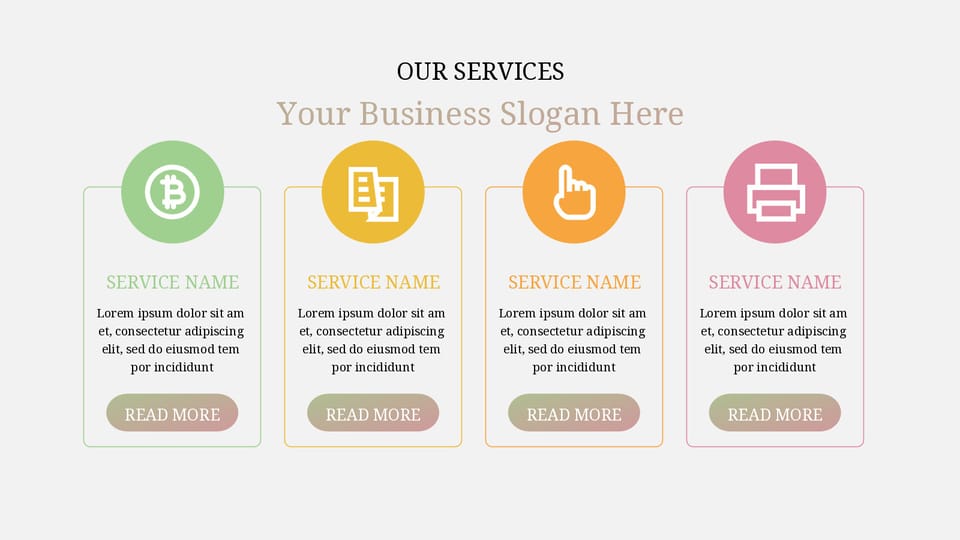 business info board with four options for companys business powerpoint background