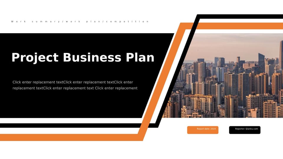 Business Plan in Orange and Black Template For Google Slides And Powerpoint -page 0