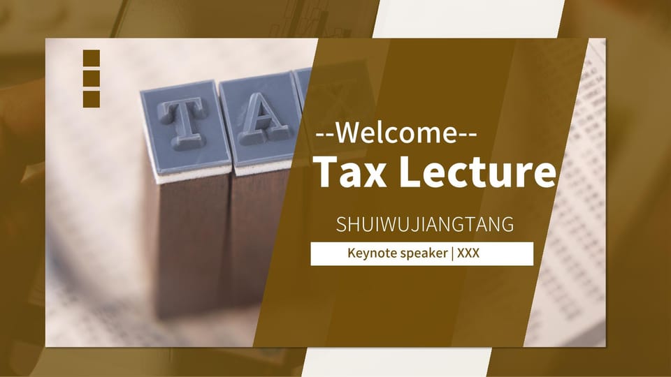 business style financial taxation brown gold course Template For Google Slides And Powerpoint -page 0