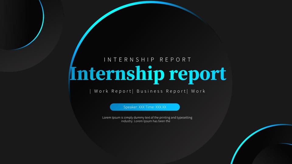 Business style internship report Template For Google Slides And Powerpoint -page 0