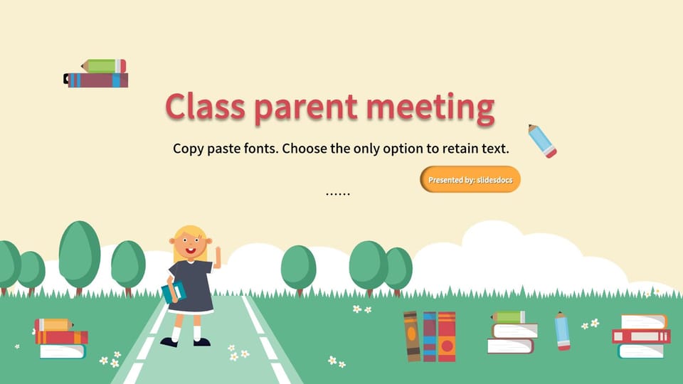 cartoon simple class parent meeting Template For Google Slides And Powerpoint -page 0