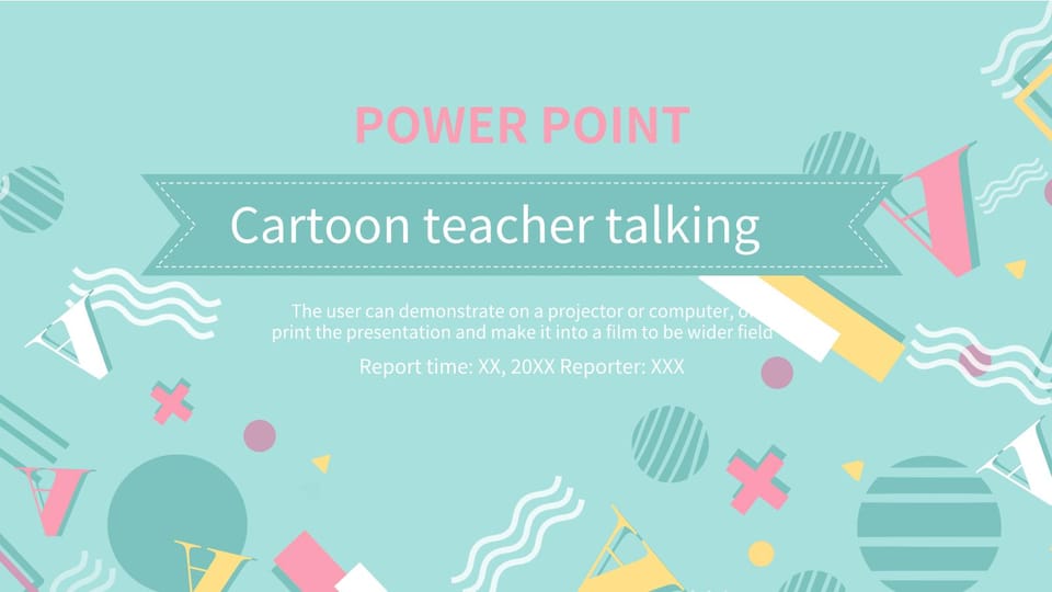 cartoon teacher speaking education Template For Google Slides And Powerpoint -page 0
