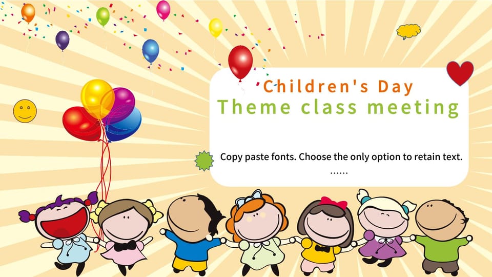 childrens day theme class meeting Template For Google Slides And Powerpoint -page 0