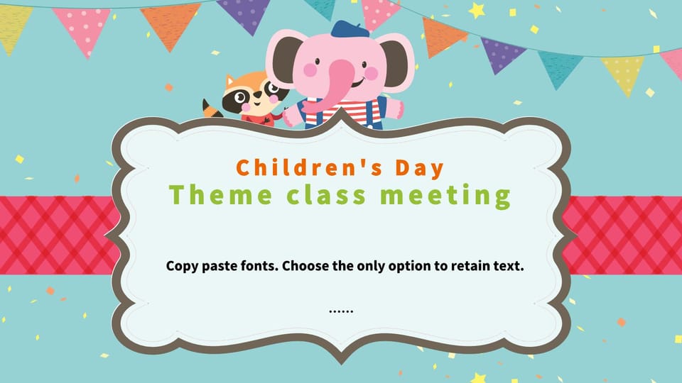 childrens day theme class meeting Template For Google Slides And Powerpoint -page 0