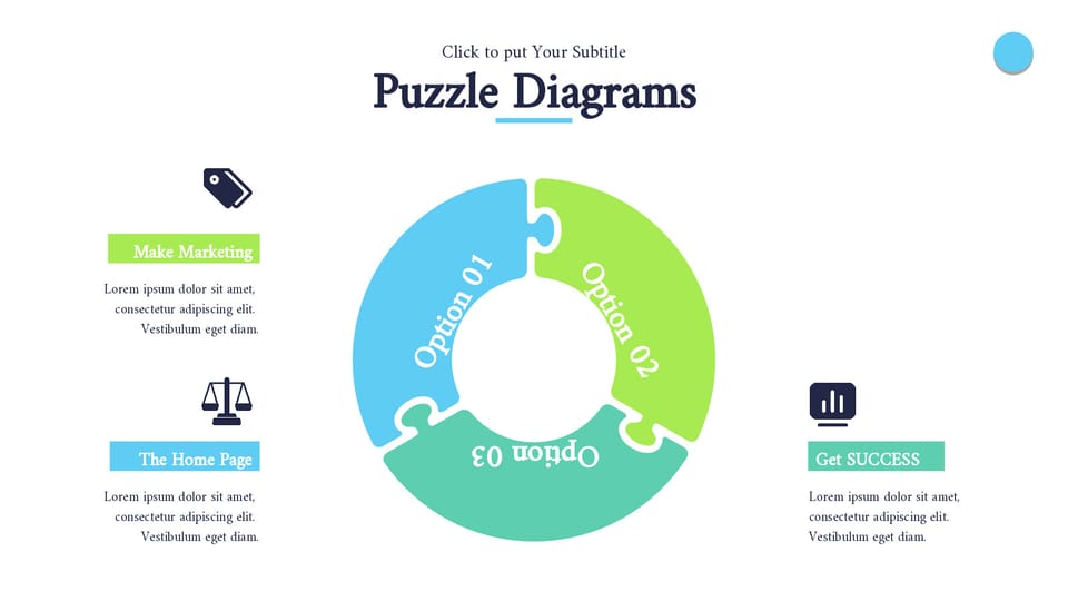 circular puzzle diagram is shown in this graphic powerpoint background -page 0
