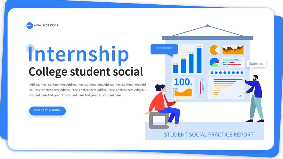 college student social practice internship report Template For Google Slides And Powerpoint -page 0