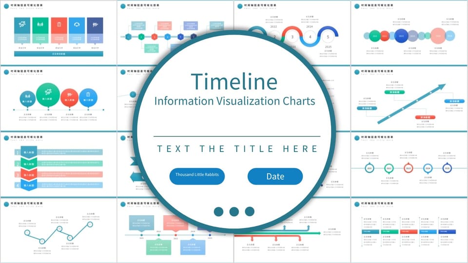 colorful timeline flowchart information visualization chart Template For Google Slides And Powerpoint -page 0