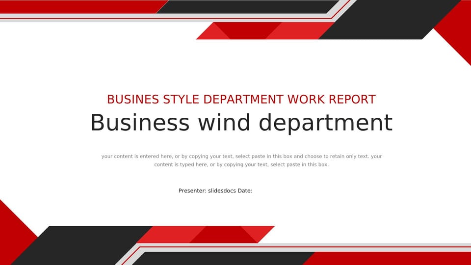 Comprehensive Work Report in Formal Business Format Template For Google Slides And Powerpoint -page 0