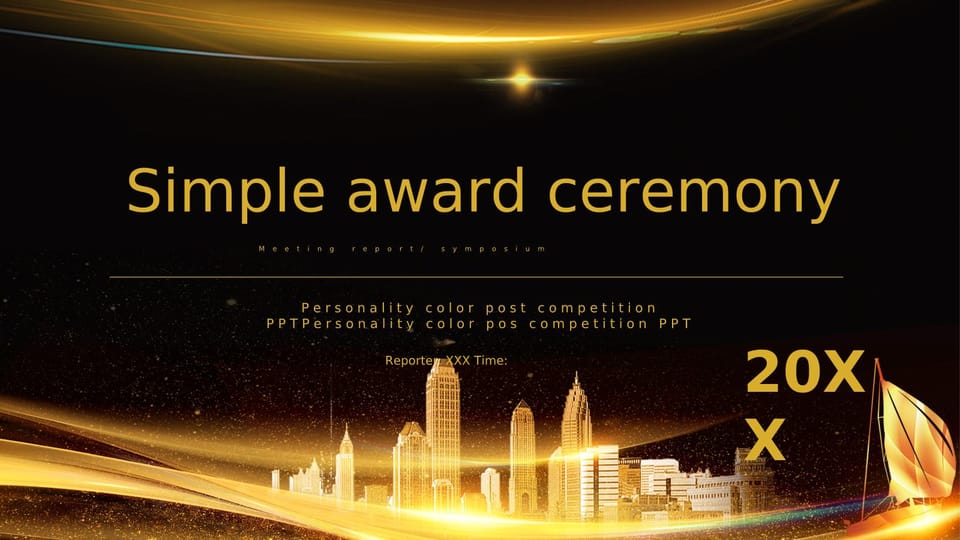 Creative & Simple Multi Purpose Awards Ceremony A Year End Summary of the Black Business Plan Work Report Template For Google Slides And Powerpoint -page 0