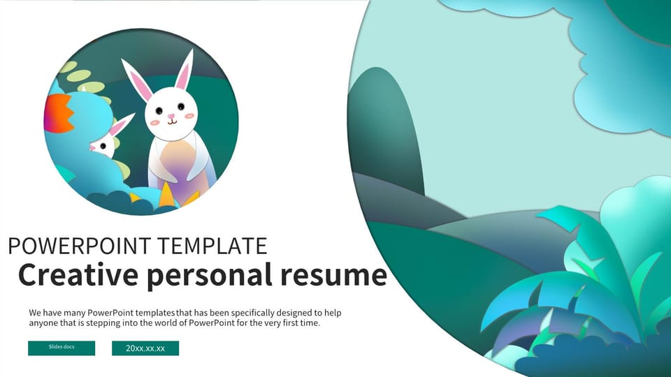 cute cartoon creative shape personal resume Template For Google Slides And Powerpoint -page 0
