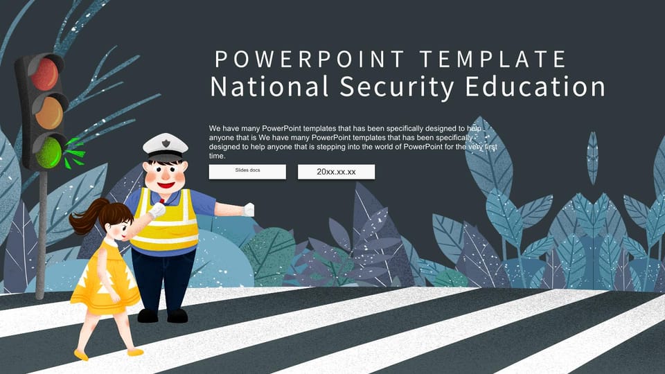 cute cartoon national security education day promotion Template For Google Slides And Powerpoint -page 0
